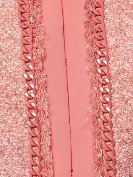 Geacă Elisabetta Franchi din tweed roz