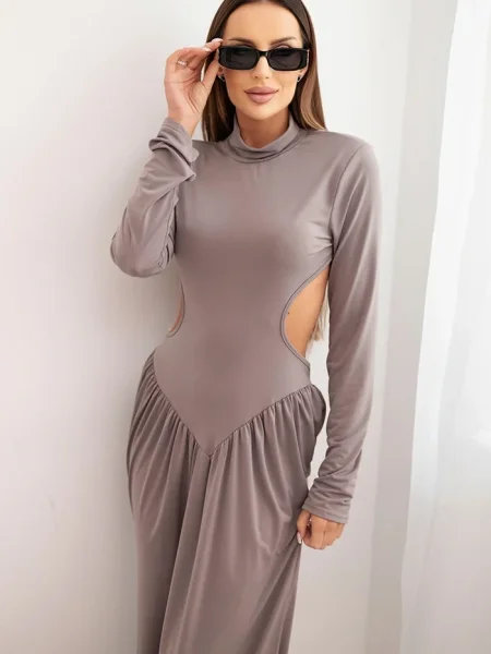 Sukienka maxi Kesi Włoski brązowa