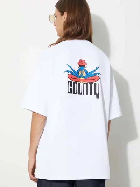Тениска Marcelo Burlon Disco God с принт бяло