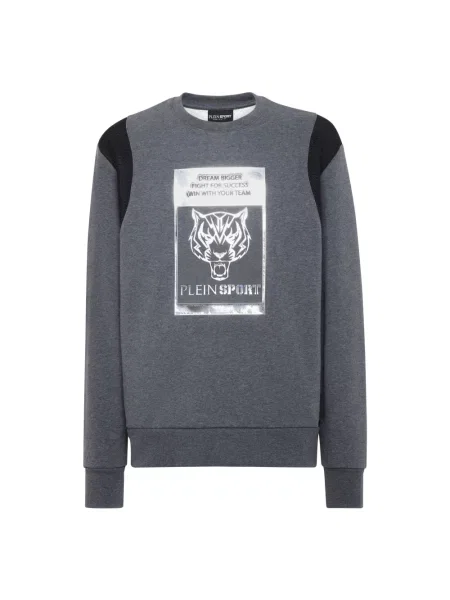 Bluza sportowa Plein Sport w tygrysie prążki szara