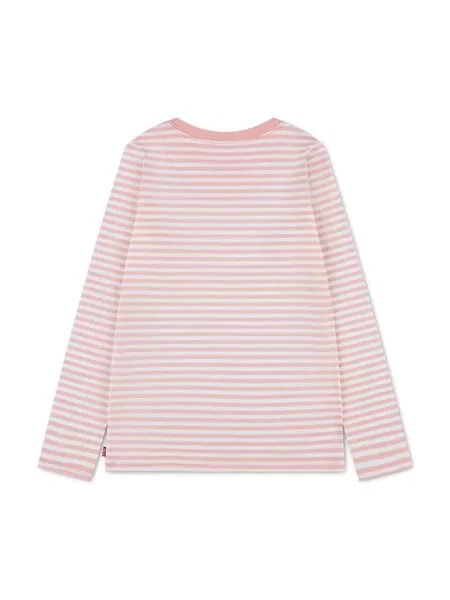 Levi's tričko s dlhým rukávom detské s bavlnou STRIPE TEE ružová