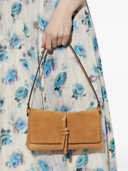 Geantă Kate Spade din piele de căprioară portocaliu