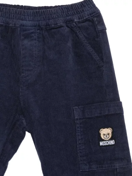 Spodnie cargo dziecięce Moschino niebieskie