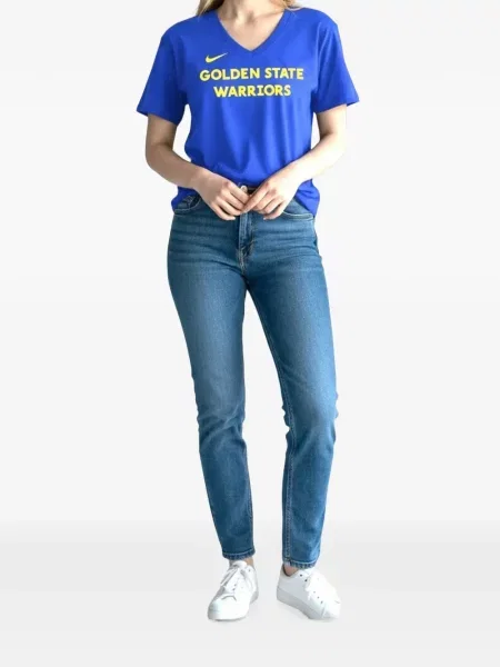 Pantaloni scurți Nike alergare cu talie înaltă în carouri albastru