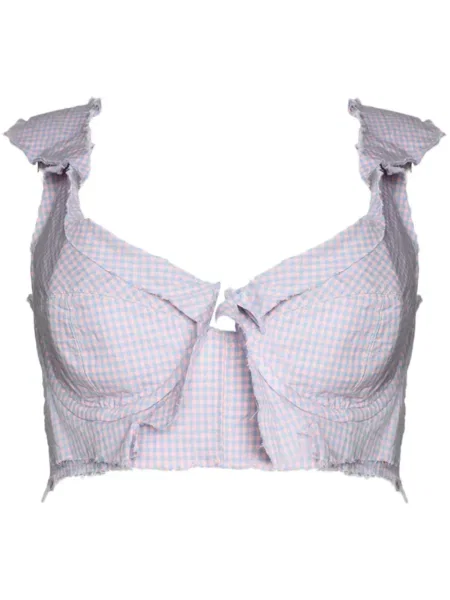 Sutien Natasha Zinko în carouri cu imagine albastru