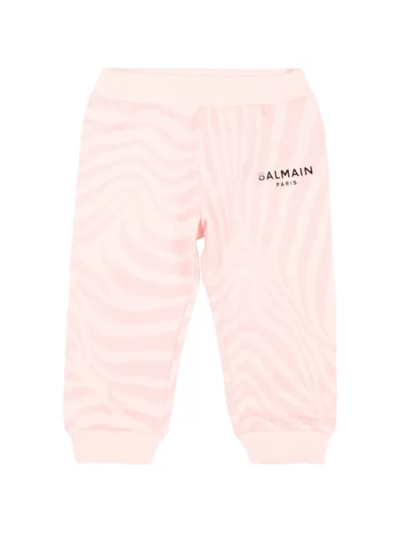 Spodnie dziecięce Balmain różowe