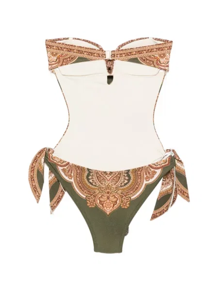 Fular Zimmermann cu imagine cu model paisley verde