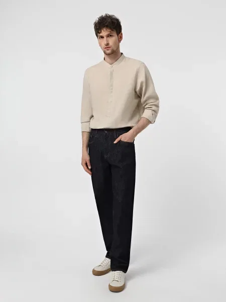 Льняная рубашка Armani Exchange бежевая