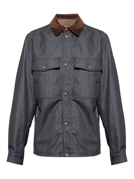 Geacă Moncler de catifea cord albastru