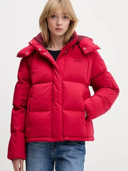 Tommy Jeans kurtka puchowa zimowa czerwony