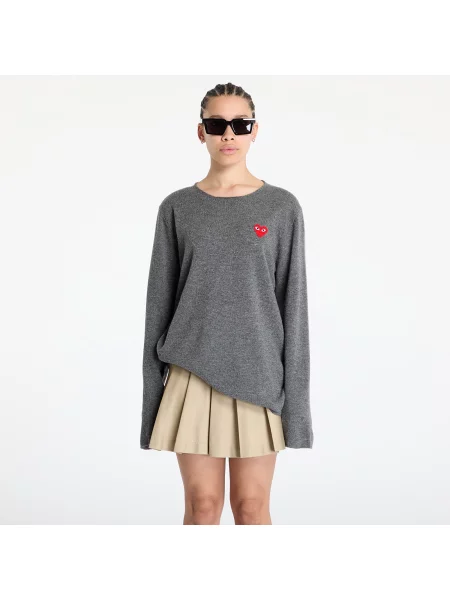Pulover Comme Des Garçons Play z vzorcem srca siva