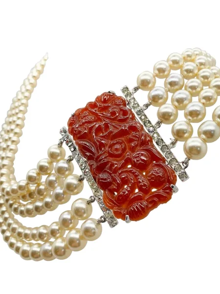 Колие Jennifer Gibson Jewellery с перли сребристо