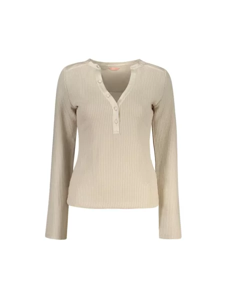 Sweter Guess z długim rękawem beżowy