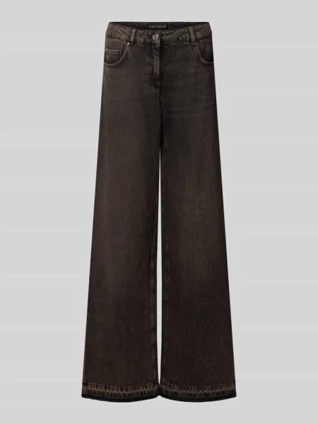 Jeans o kroju wide fit z zapięciem na guzik Luisa Cerano