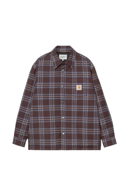 Geacă cămașă Carhartt Wip în carouri maro