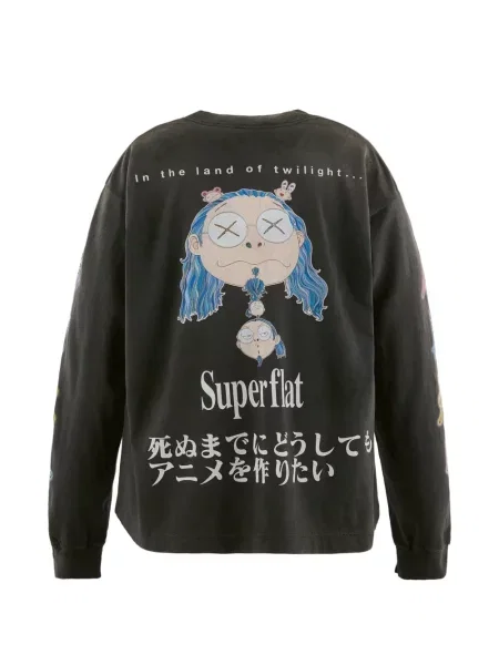 Lung tricou Mononoke Made cu imagine negru
