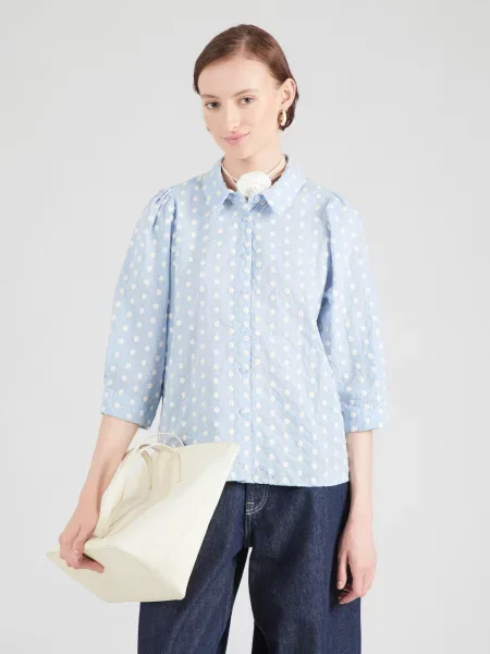 Lollys Laundry Bluza Bono svetlo modra bela