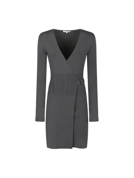 Sukienka Patrizia Pepe wełniana kopertowa szara