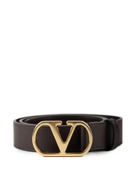 Cu centură curea Valentino Garavani din piele maro