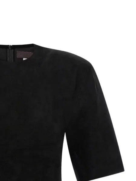 Tricou Stouls din piele de căprioară negru