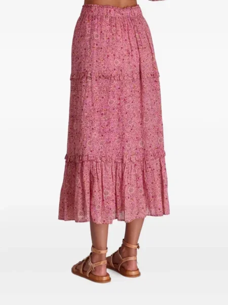 Fusta maxi Isabel Marant cu imagine lungă roz
