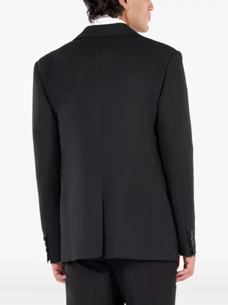 Sacou Roberto Cavalli de lână cu imagine cu model leopard negru