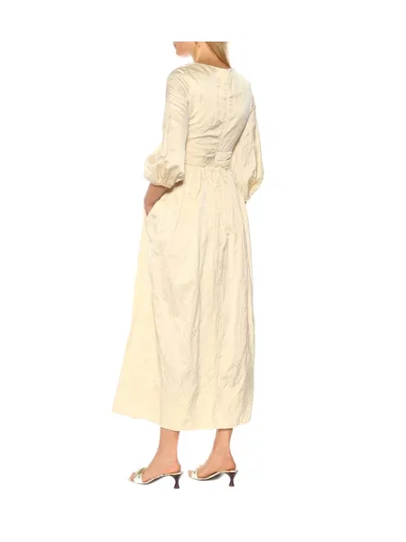 Rochie midi Brock Collection din satin până la genunchi de costum bej