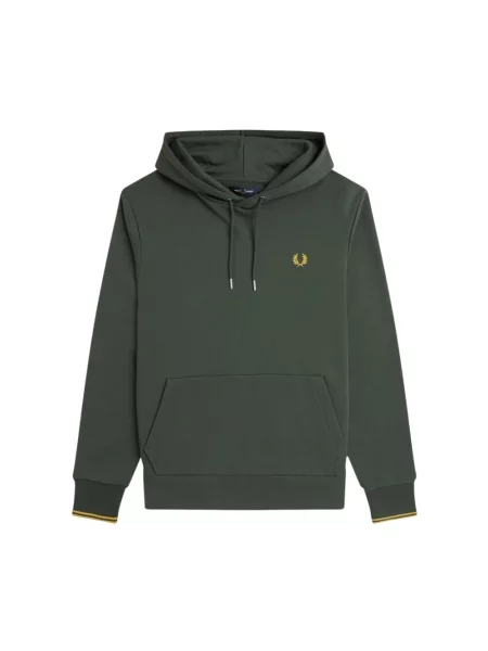 Bluza z kapturem Fred Perry z kapturem z paskiem zielona