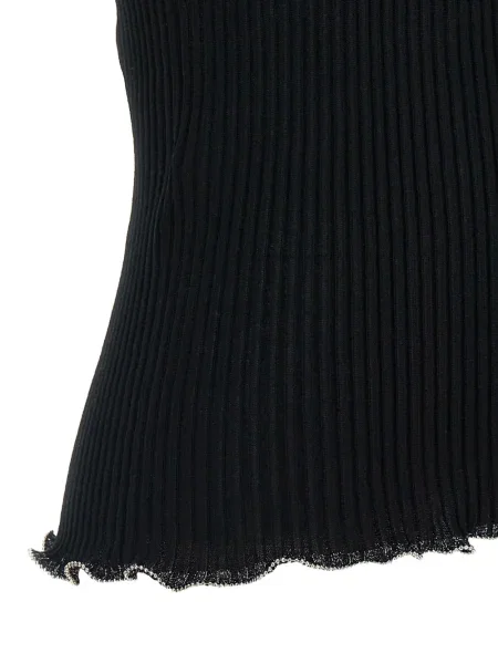 Top Pinko cu mărgele cu nervuri negru