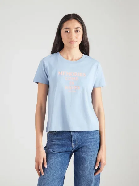 Pepe Jeans Tričko svetlomodrá / marhuľová