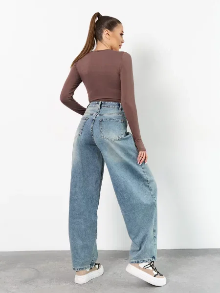 Широкі джинси ISSA Plus блакитний