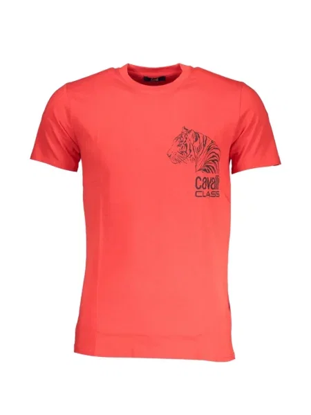 Tricou Cavalli Class cu imagine cu dungi de tigru roșu