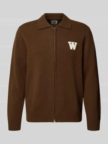 Kardigan z wełny z zamkiem błyskawicznym dwustronnym model Tay' Wood Wood