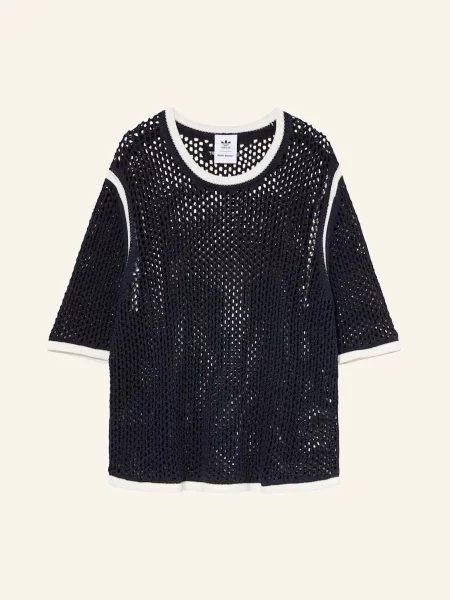 T-shirt adidas x Wales Bonner Short Sleeve Knit Tee Blue/ Night Navy XS niebieska