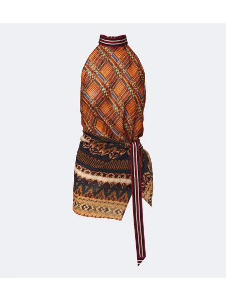 Top Dries Van Noten cu imagine cu gât halter