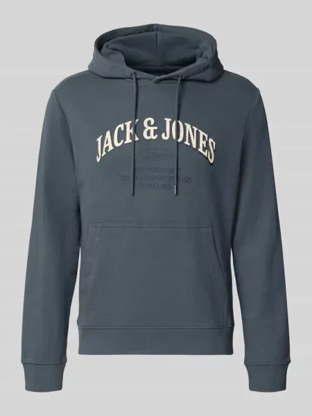 Bluza z kapturem o kroju regular fit z mieszanka bawełny model Denver' Jack & Jones niebieska