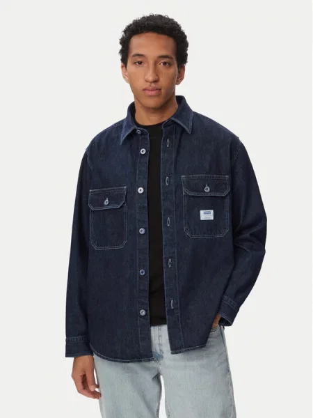 HUGO Koszula jeansowa Ebolt Oversize granatowy