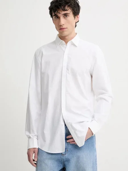 HUGO camasa barbati cu guler clasic slim alb