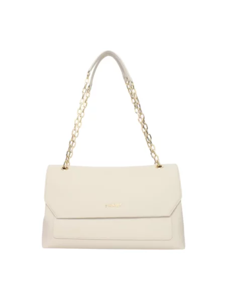 Torebka skórzana Twinset ze skóry ekologicznej beżowa