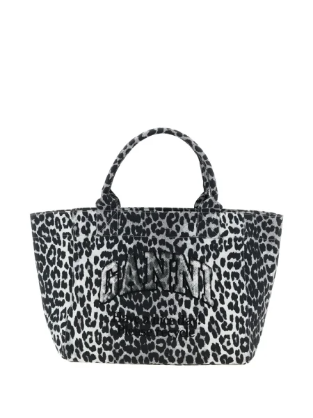 Torebka Ganni z cekinami w panterkę biała