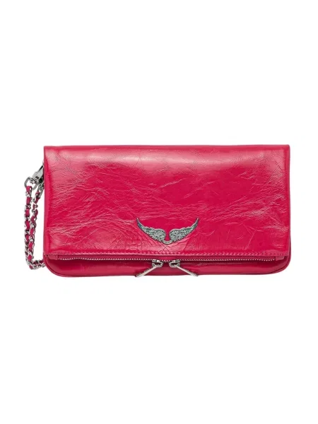 Torebka Zadig & Voltaire skórzana retro różowa