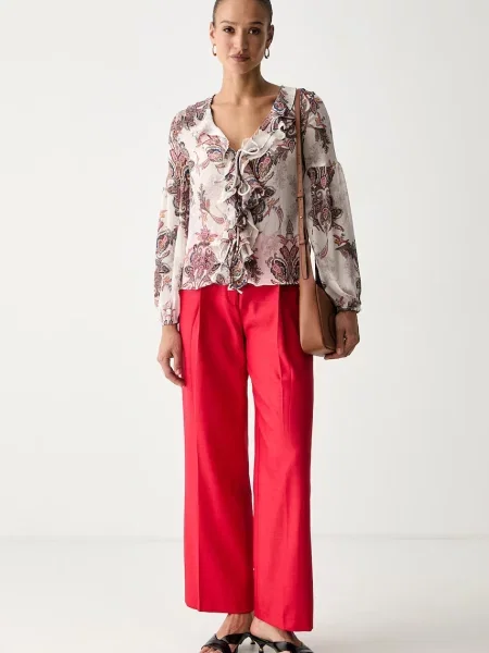 Guess bluza z volančki EMY bež