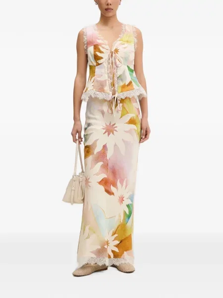 Top Never Fully Dressed cu model floral cu imagine din dantelă
