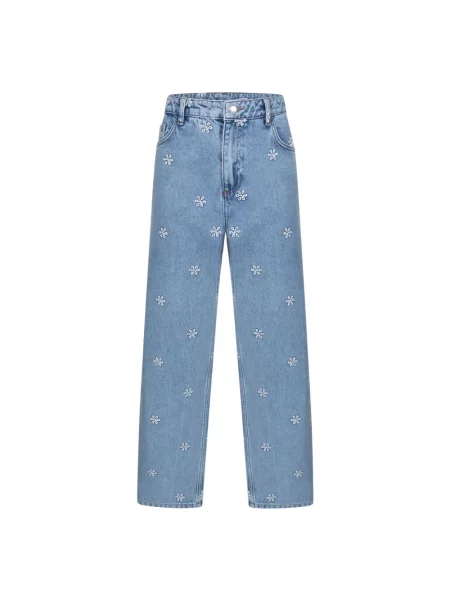 Jeansy straight leg âme niebieskie