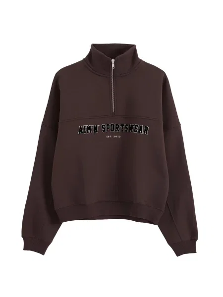Aim'n Hanorac sport maro / negru alb