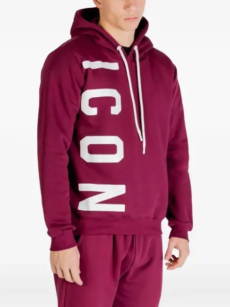 Hanorac cu glugă Icon Brand cu imagine roșu