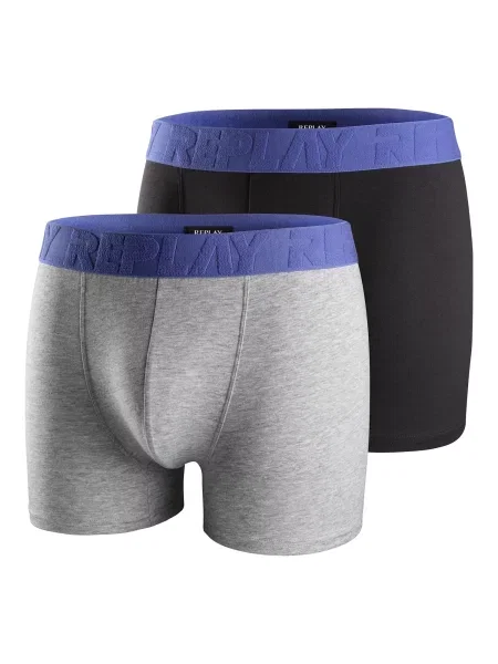 REPLAY Boxeri gri amestecat / albastru violet negru