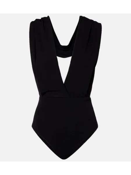 Body Balmain cu glugă din jerseu negru