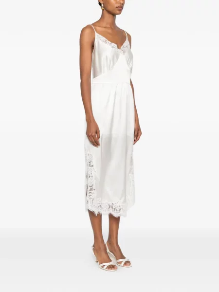 Rochie midi Parlor de mătase alb