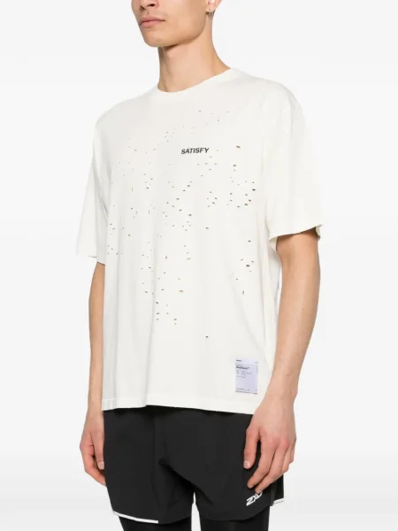 Tricou Satisfy cu decolteu rotund alb